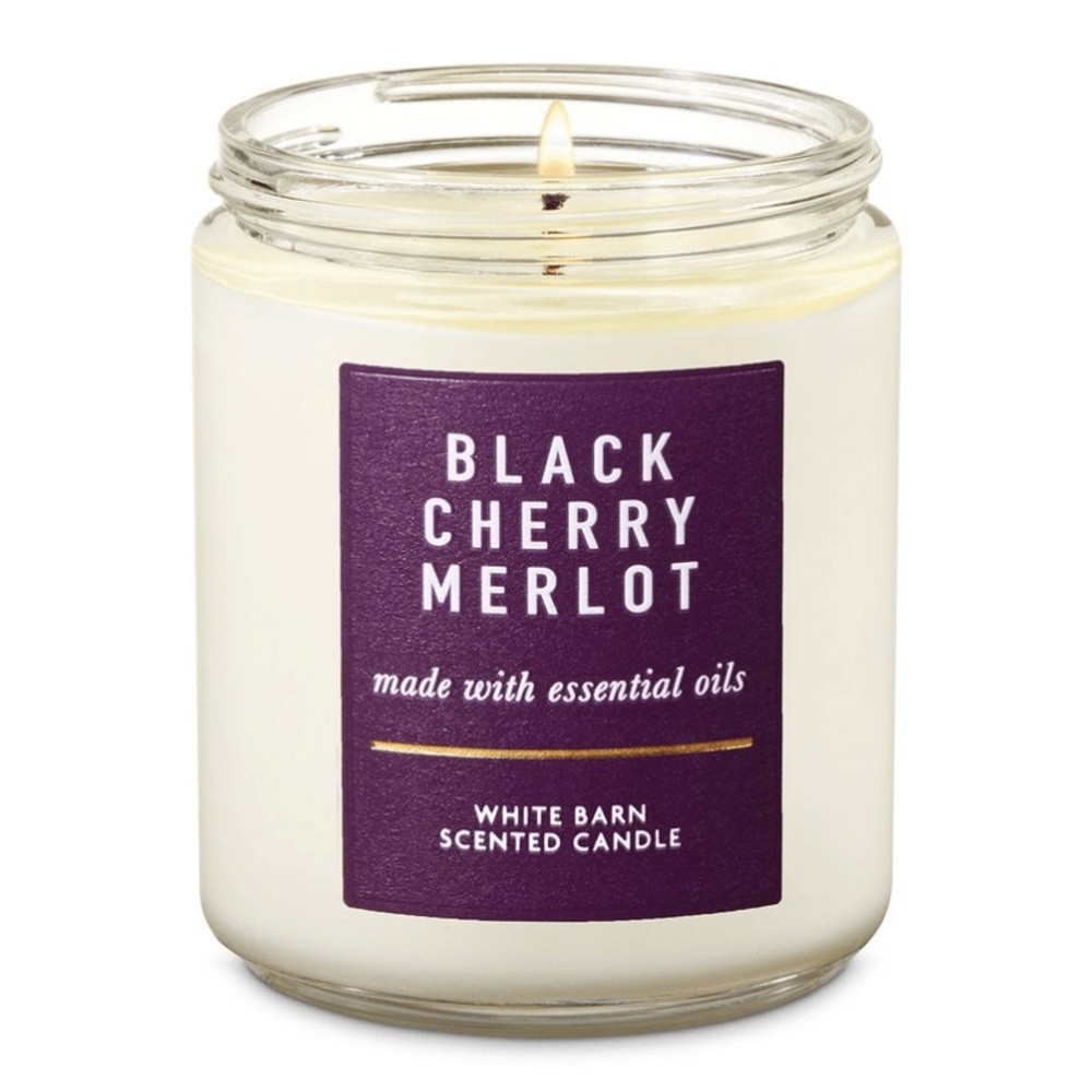 Set of 3 Black Cherry Merlot Single Wick Candles